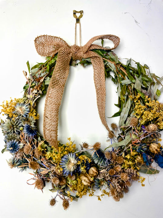 Globe thistle willow base wreath