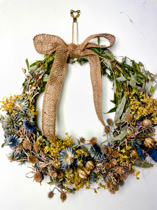 Globe thistle willow base wreath