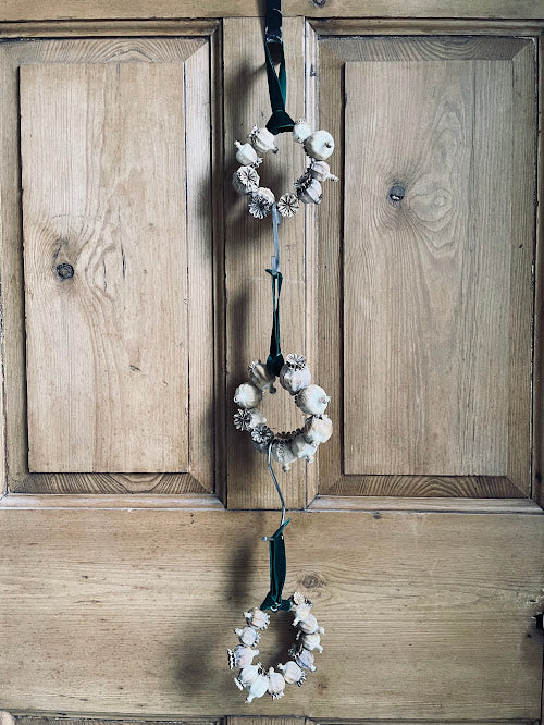 Mini poppy seedhead wreaths - 3 for £10