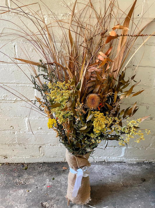 Autumn dried flower bouquet - yellow