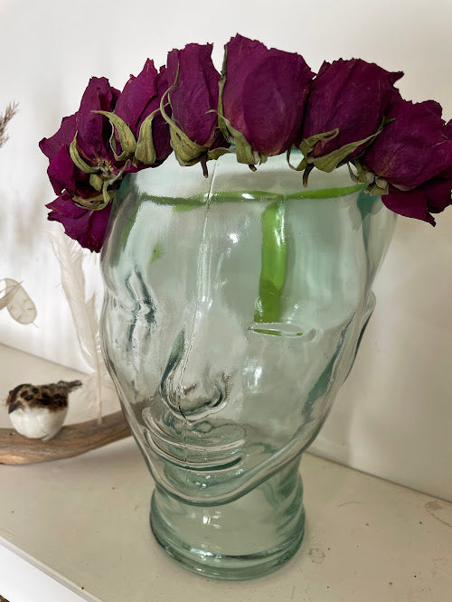 Dried red rose crown - perfect for festival season